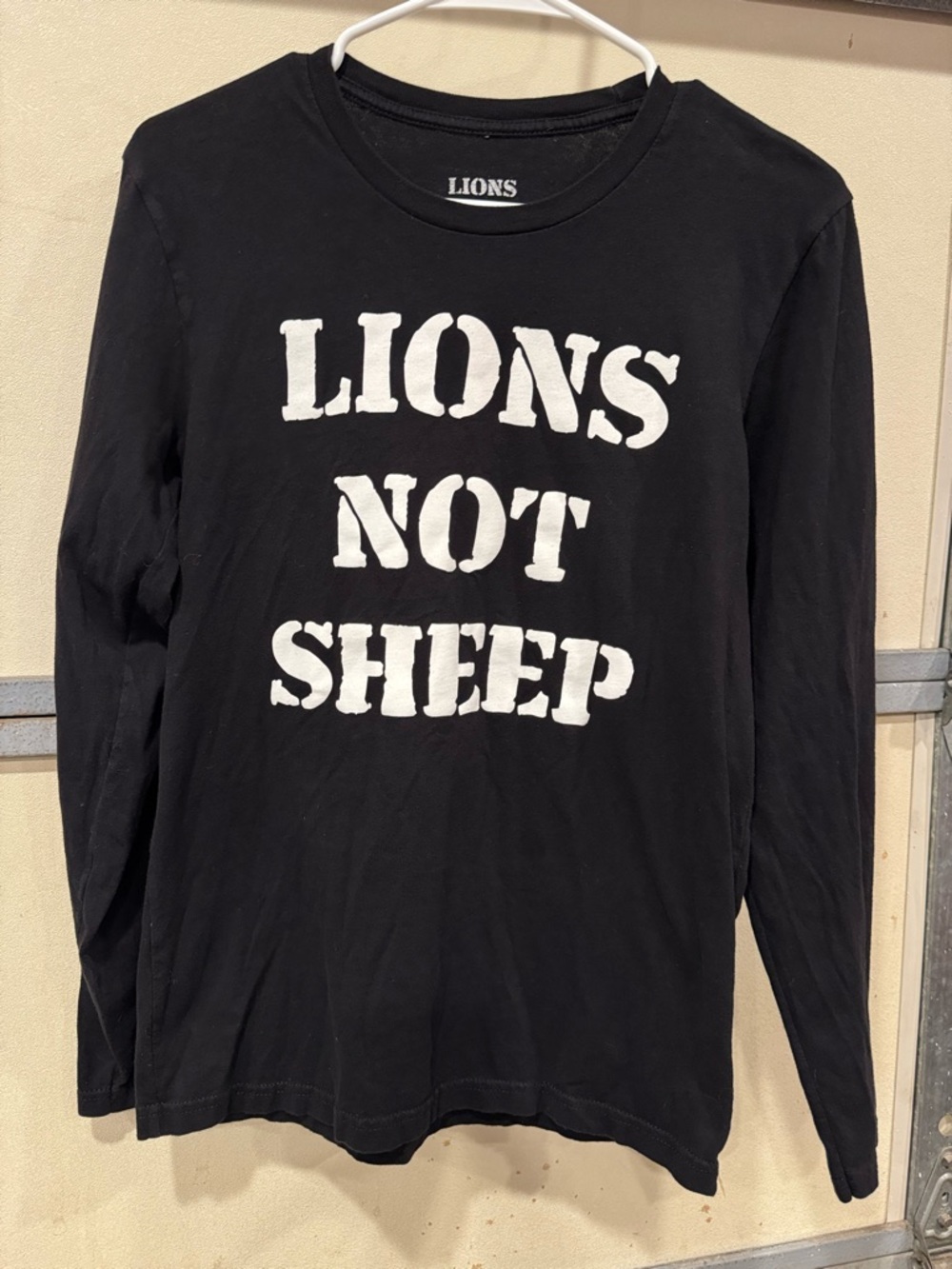 Black Long Sleeve Tee - Lions Not Sheep Adult Men's Small